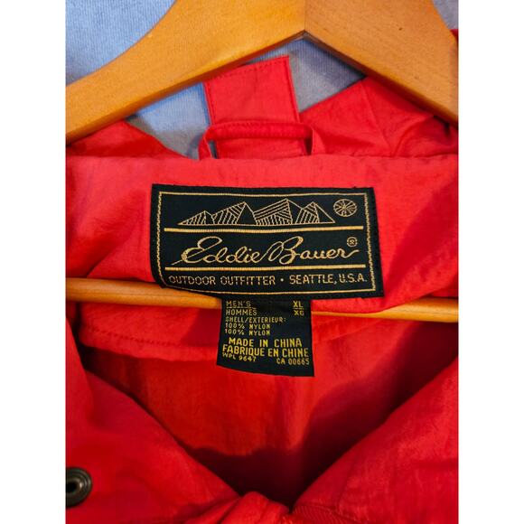 Eddie Bauer Outdoor Outfitters Men's Vintage Rain Jacket. Pullover. Red. Size XL - Picture 4 of 4